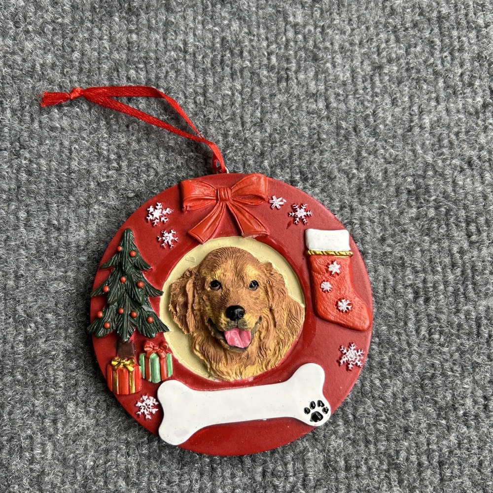 E & S Pets Christmas Ornament Golden Retriever Dog Can Be Personalized New